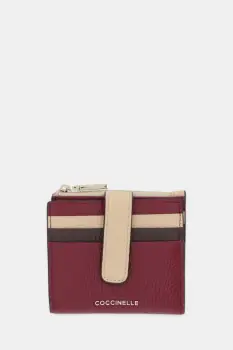 Coccinelle portofel de piele METALLIC TRICOLOR culoarea bordo, E2.M10.11.F7.01 imagine