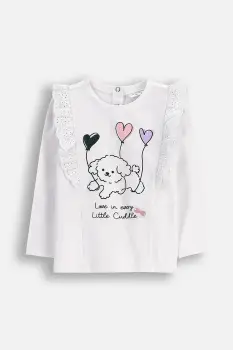 Coccodrillo bluza bebe culoarea alb, cu imprimeu, HAPPY PUPPY GIRL NEWBORN imagine