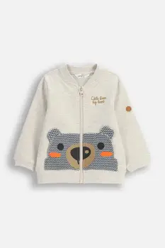 Coccodrillo bluza bebe culoarea gri, cu imprimeu, FOREST FRIENDS BOY NEWBORN imagine