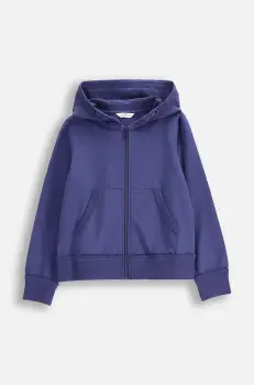 Coccodrillo bluza copii culoarea albastru marin, cu gluga, neted, EVERYDAY GIRL imagine