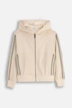 Coccodrillo bluza copii culoarea bej, cu gluga, cu imprimeu, FLOWER PARADISE GIRL JUNIOR imagine