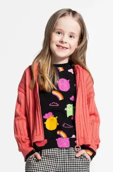 Coccodrillo bluza copii culoarea negru, cu imprimeu, REBEL GIRL KIDS imagine