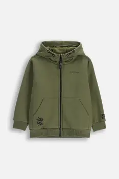 Coccodrillo bluza copii culoarea verde, cu gluga, cu imprimeu, SPORTS BOY KIDS imagine