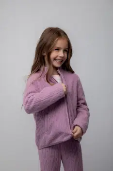 Coccodrillo bluza copii culoarea violet, uni, WINTER COSY GRIL KIDS imagine
