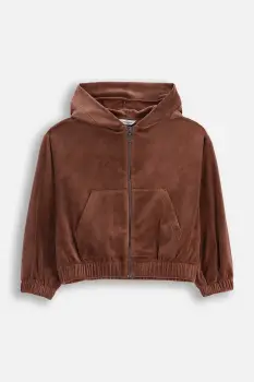 Coccodrillo bluza culoarea maro, cu gluga, uni, CRAFT PUNK GIRL JUNIOR imagine