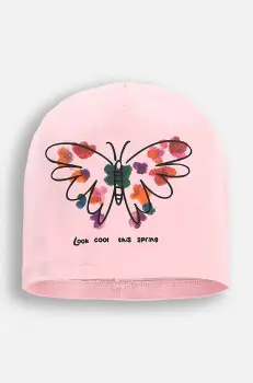 Coccodrillo caciula culoarea roz, bumbac, din tesatura uni, ACCESSORIES SPRING GIRL imagine