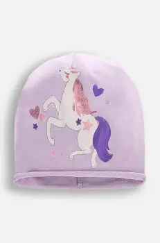 Coccodrillo caciula culoarea violet, bumbac, din tesatura uni, ACCESSORIES SPRING GIRL imagine