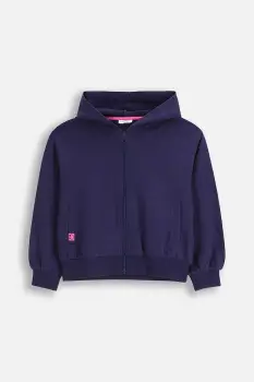 Coccodrillo hanorac de bumbac pentru copii culoarea bleumarin, cu gluga, cu imprimeu, EVERYDAY GIRL A imagine