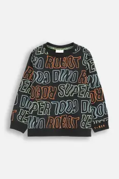 Coccodrillo hanorac de bumbac pentru copii culoarea negru, cu imprimeu, X-RAY VISION BOY KIDS imagine