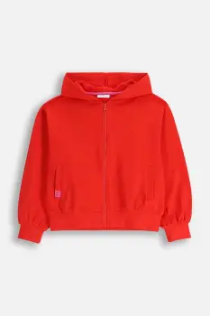 Coccodrillo hanorac de bumbac pentru copii culoarea rosu, cu gluga, cu imprimeu, EVERYDAY GIRL A imagine