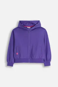 Coccodrillo hanorac de bumbac pentru copii culoarea violet, cu gluga, cu imprimeu, EVERYDAY GIRL A imagine