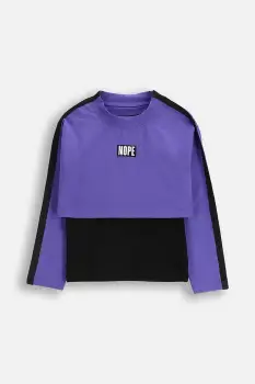 Coccodrillo hanorac de bumbac pentru copii culoarea violet, cu imprimeu, RAVE GIRL JUNIOR imagine