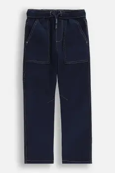 Coccodrillo pantaloni copii culoarea bleumarin, uni, YETI BOY KIDS imagine