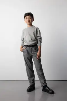 Coccodrillo pantaloni copii culoarea gri, cu imprimeu, ELEGANT JUNIOR BOY imagine