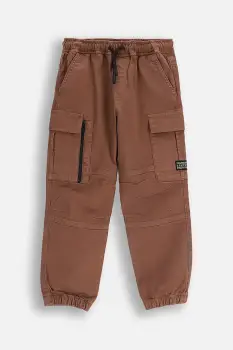 Coccodrillo pantaloni copii culoarea maro, uni, X-RAY VISION BOY KIDS imagine