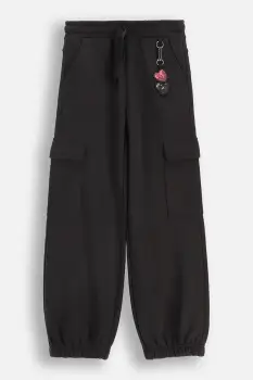 Coccodrillo pantaloni copii culoarea negru, uni, CRAFT PUNK GIRL JUNIOR imagine