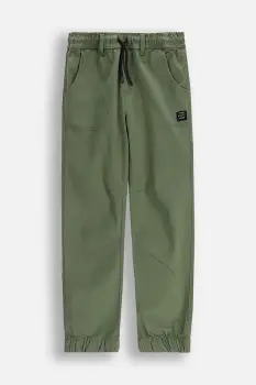 Coccodrillo pantaloni copii culoarea verde, uni, SPORTS BOY JUNIOR imagine