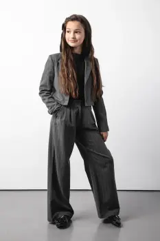 Coccodrillo pantaloni culoarea gri, BACK TO SCHOOL GIRL imagine