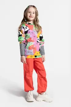 Coccodrillo pantaloni culoarea portocaliu, REBEL GIRL KIDS imagine
