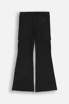 Coccodrillo pantaloni de bumbac pentru copii culoarea negru, uni, RAVE GIRL JUNIOR imagine