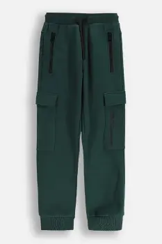 Coccodrillo pantaloni de bumbac pentru copii culoarea verde, uni, CITY RACING BOY JUNIOR imagine