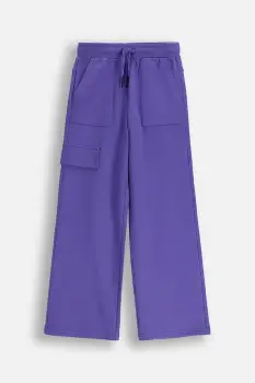 Coccodrillo pantaloni de bumbac pentru copii culoarea violet, uni, RAVE GIRL JUNIOR imagine