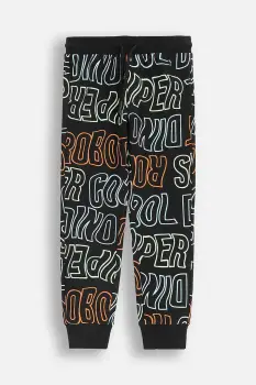 Coccodrillo pantaloni de trening din bumbac pentru copii culoarea negru, cu imprimeu, X-RAY VISION BOY KIDS imagine