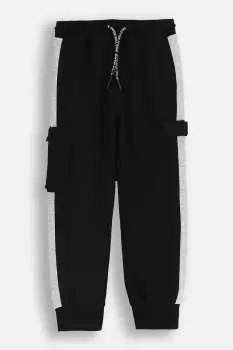 Coccodrillo pantaloni de trening din bumbac pentru copii culoarea negru, uni, CITY BUILDER BOY KIDS imagine
