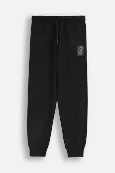 Coccodrillo pantaloni de trening din bumbac pentru copii culoarea negru, uni, EVERYDAY BOY A imagine