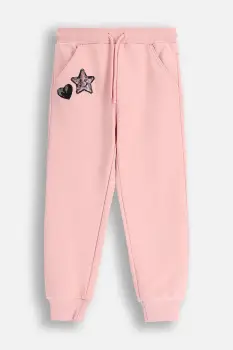 Coccodrillo pantaloni de trening din bumbac pentru copii culoarea roz, uni, CRAFT PUNK GIRL KIDS imagine