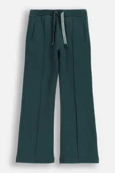 Coccodrillo pantaloni de trening din bumbac pentru copii culoarea verde, cu imprimeu, FROSTING PUDDLE GIRL KIDS imagine