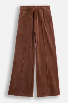 Coccodrillo pantaloni de trening din velur culoarea maro, uni, CRAFT PUNK GIRL JUNIOR imagine