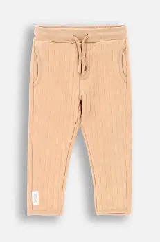 Coccodrillo pantaloni de trening pentru copii culoarea bej, neted, SMILE BOY NEWBORN imagine