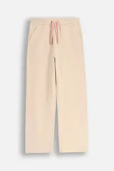 Coccodrillo pantaloni de trening pentru copii culoarea bej, uni, EVERYDAY GIRL A imagine