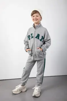 Coccodrillo pantaloni de trening pentru copii culoarea gri, cu imprimeu, ACADEMY BOY KIDS imagine