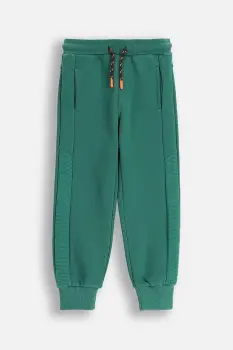 Coccodrillo pantaloni de trening pentru copii culoarea verde, uni, YETI BOY KIDS imagine