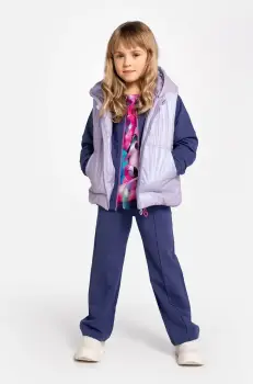 Coccodrillo pantaloni de trening pentru copii culoarea violet, neted, COSMIC GIRL KIDS imagine