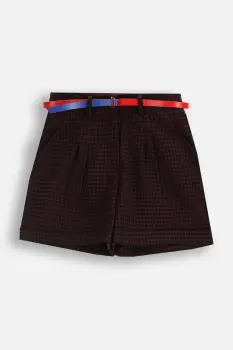 Coccodrillo pantaloni scurti culoarea bordo, cu imprimeu, talie reglabila, ACADEMY GIRL JUNIOR imagine