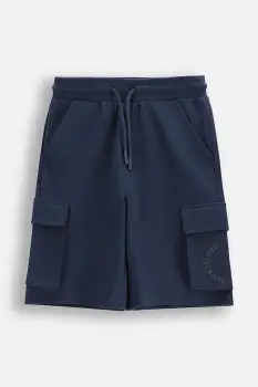 Coccodrillo pantaloni scurti din bumbac culoarea bleumarin, talie reglabila, HOLIDAY SPLASH BOY JUNIOR imagine