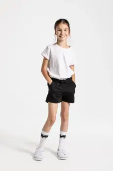 Coccodrillo pantaloni scurti din bumbac pentru copii culoarea negru, Basic Girl imagine