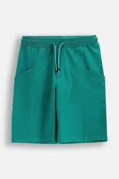 Coccodrillo pantaloni scurti din bumbac pentru copii culoarea verde, talie reglabila, TROPICAL STORY BOY JUNIOR imagine