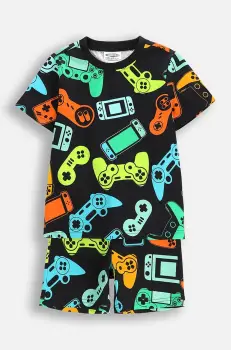 Coccodrillo pijamale de bumbac pentru copii culoarea gri, modelator, PYJAMAS imagine