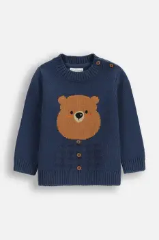 Coccodrillo pulover copii culoarea bleumarin, FOREST FRIENDS BOY NEWBORN imagine