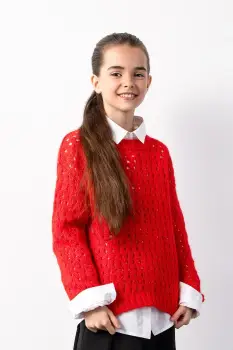 Coccodrillo pulover copii culoarea rosu, FABOLOUS GIRL JUNIOR imagine