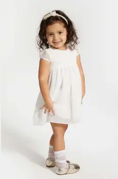 Coccodrillo rochie bebe culoarea alb, mini, drept imagine