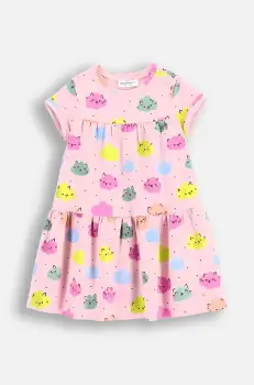 Coccodrillo rochie bebe culoarea roz, mini, evazati, DREAM DIARIES GIRL NEWBORN imagine