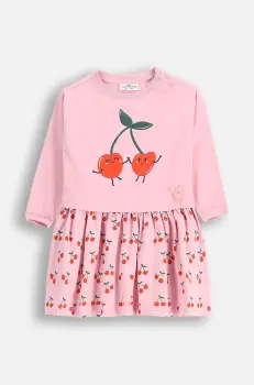 Coccodrillo rochie bebe culoarea roz, mini, evazati, MAXITROPIC GIRL NEWBORN imagine