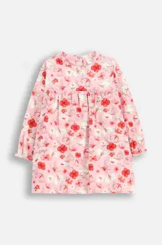 Coccodrillo rochie bebe culoarea roz, mini, evazati, NOSTALGIC MEADOW GIRL NEWBORN imagine