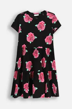 Coccodrillo rochie culoarea negru, midi, drept, EVERYDAY GIRL imagine