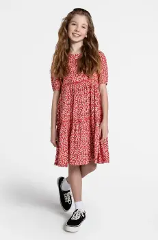 Coccodrillo rochie culoarea rosu, midi, evazati, NOSTALGIC MEADOW GIRL JUNIOR imagine